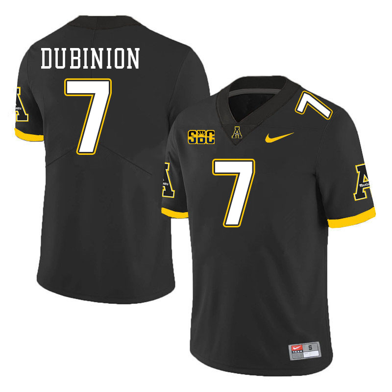 Appalachian State Mountaineers #7 Rashod Dubinion College Football Jerseys Stitched-Black
